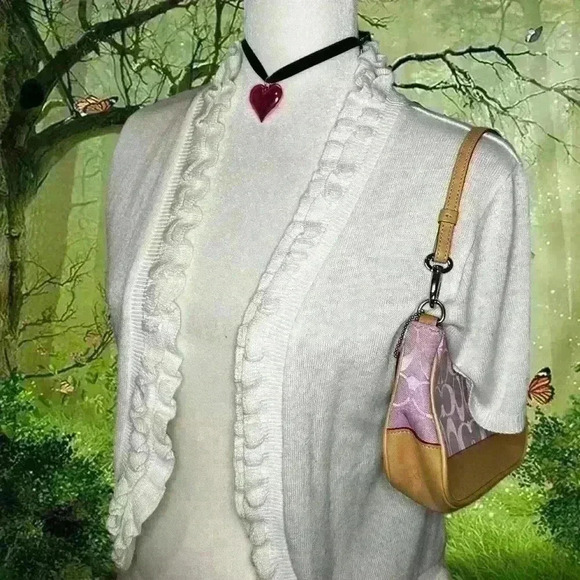 Coquette Style Open Ruffled Cardigan By Notations Size Large - Picture 2 of 8